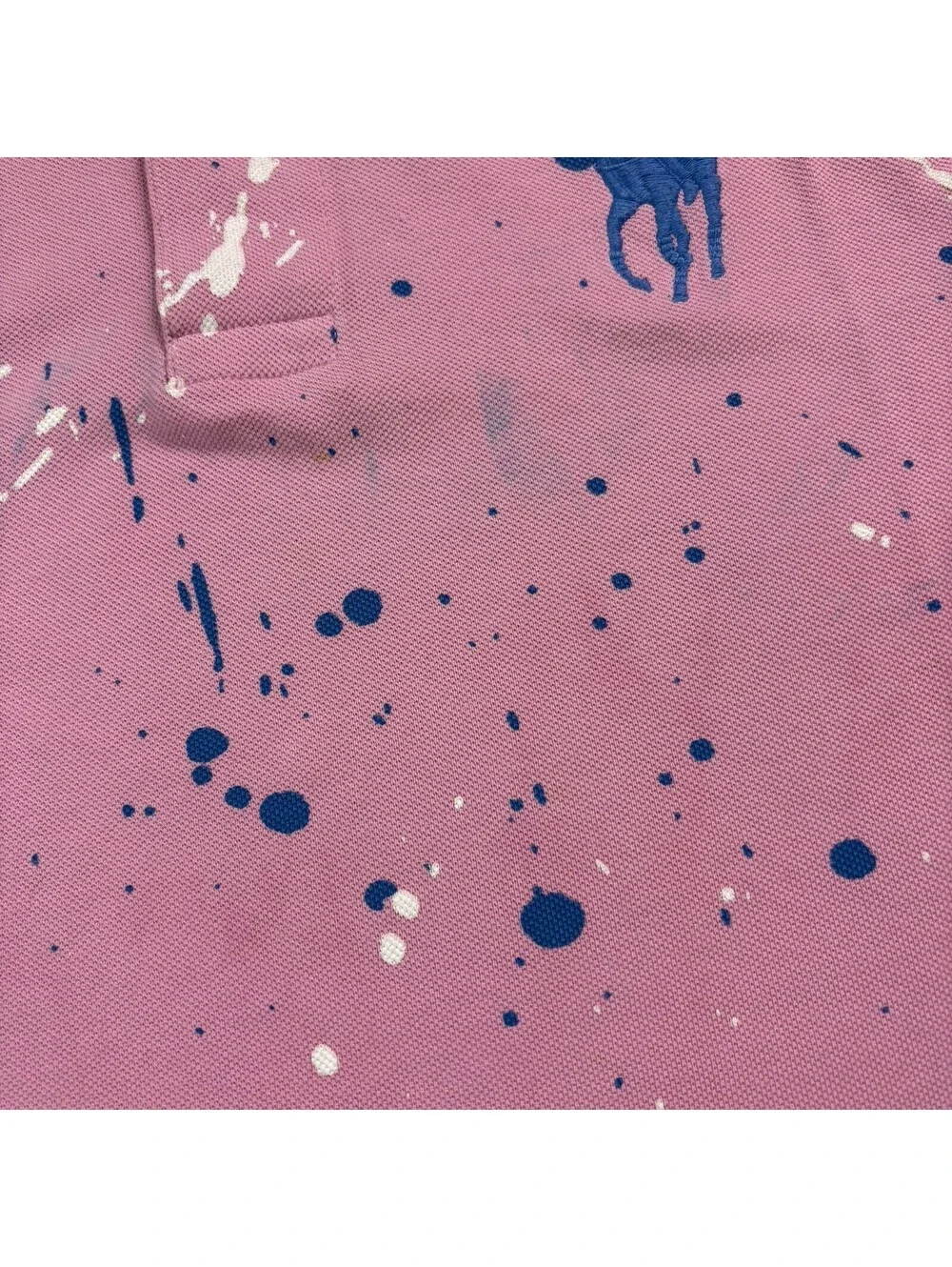 Polo Ralph Lauren Paint Splatter Big Pony Polo Shirt Size Small (?) Pink